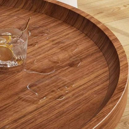 Japanese Wood Round Tray-Top End Table