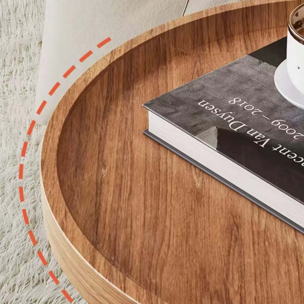 Japanese Wood Round Tray-Top End Table
