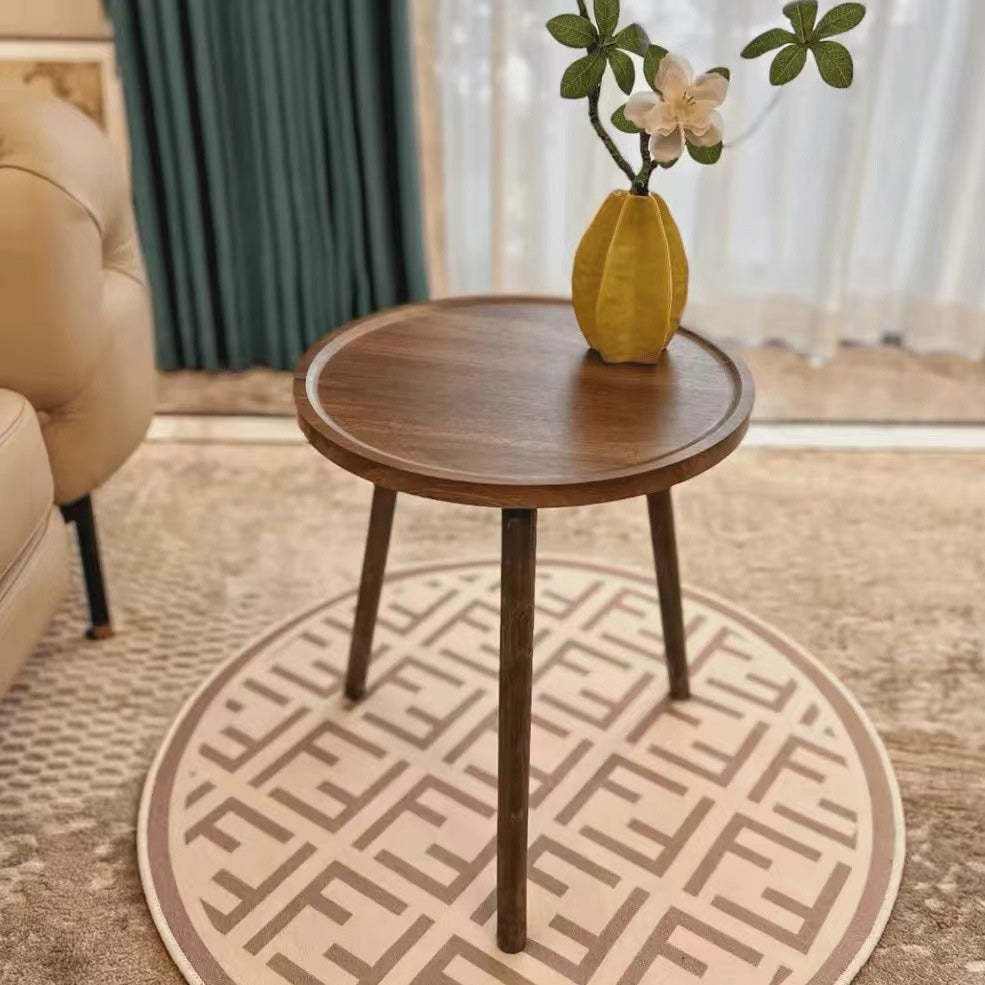 Japanese Wood Round Tray-Top End Table