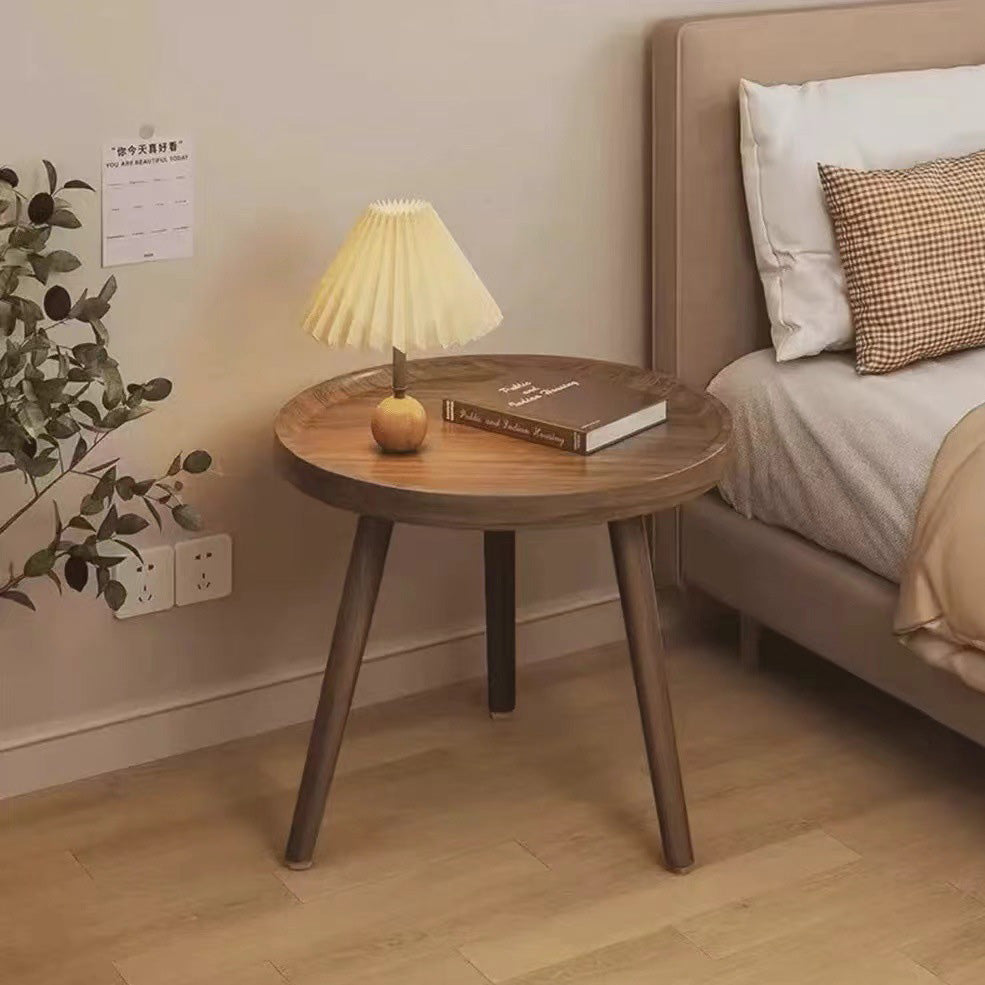 Japanese Wood Round Tray-Top End Table