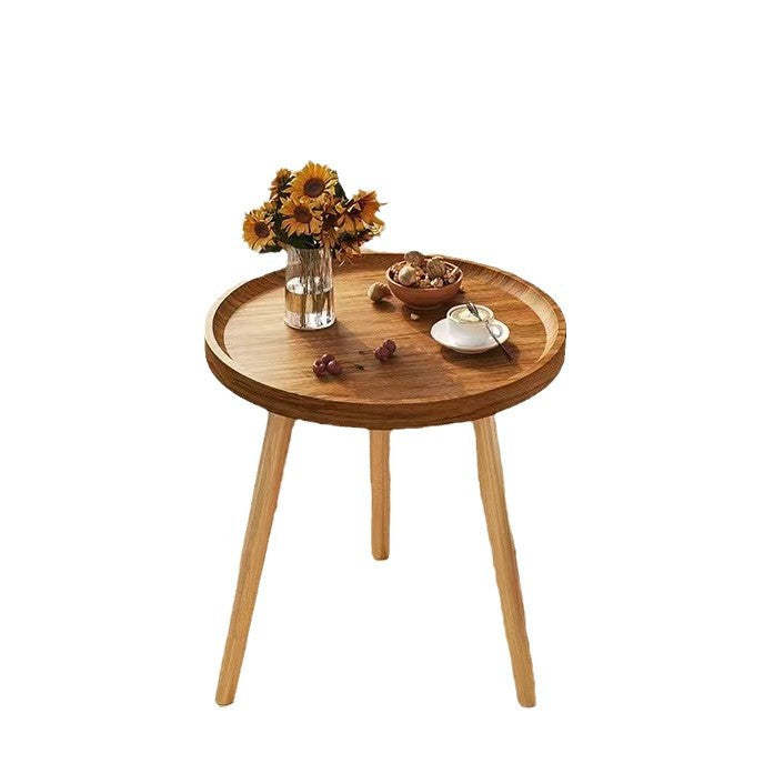 Japanese Wood Round Tray-Top End Table