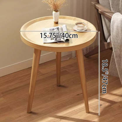 Japanese Wood Round Tray-Top End Table