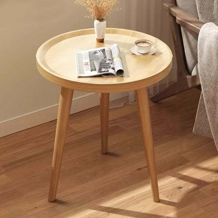 Japanese Wood Round Tray-Top End Table