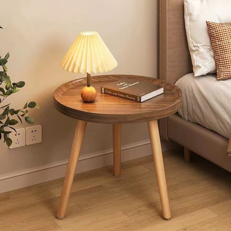 Japanese Wood Round Tray-Top End Table