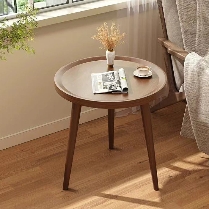 Japanese Wood Round Tray-Top End Table