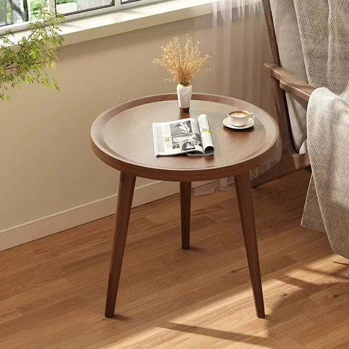 Japanese Wood Round Tray-Top End Table