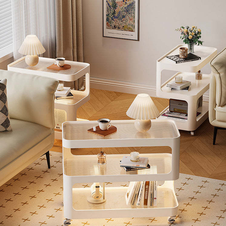 Modern Sintered Stone 3-Tier Movable End Table
