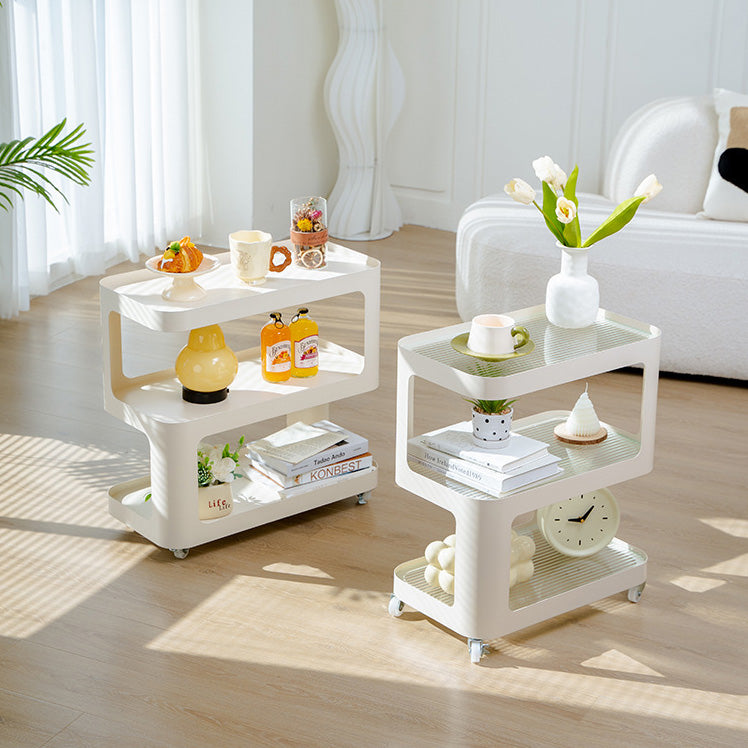 Modern Sintered Stone 3-Tier Movable End Table