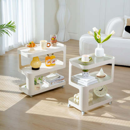 Modern Sintered Stone 3-Tier Movable End Table