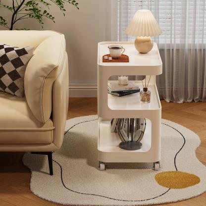 Modern Sintered Stone 3-Tier Movable End Table