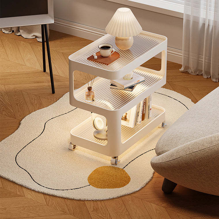 Modern Sintered Stone 3-Tier Movable End Table