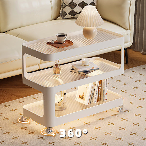 Modern Sintered Stone 3-Tier Movable End Table