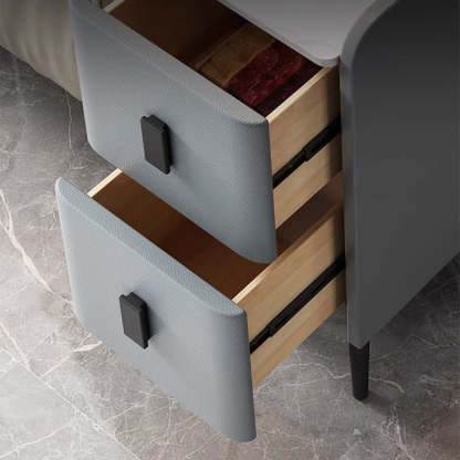 Contemporary Sintered Stone Nightstand — Orange