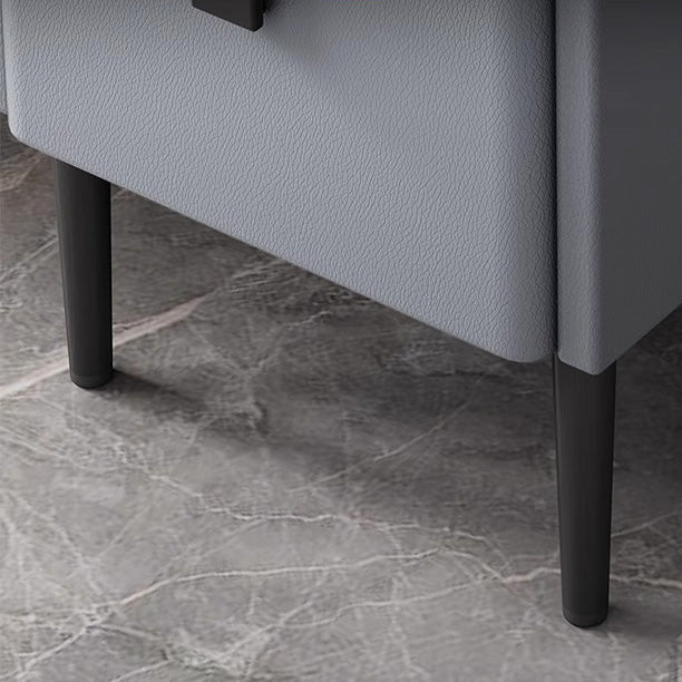 Contemporary Sintered Stone Nightstand — Dark Blue