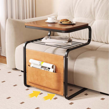 Retro Wood Iron 3-Tier End Table