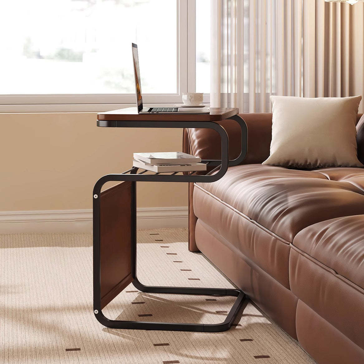 Retro Wood Iron 3-Tier End Table
