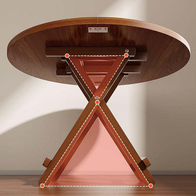 Modern Round Solid Wood Foldable Dining Table