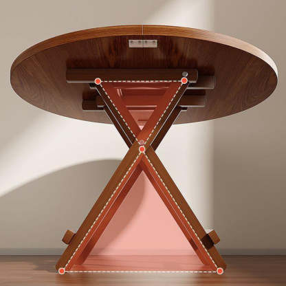Modern Round Solid Wood Foldable Dining Table