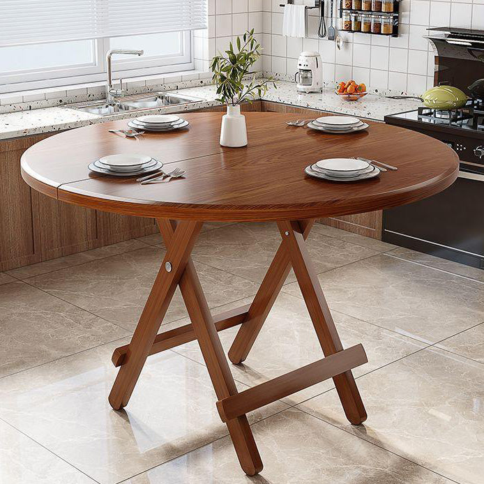 Modern Round Solid Wood Foldable Dining Table