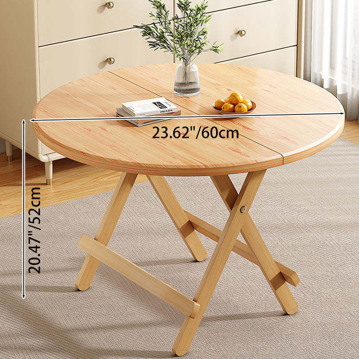Modern Round Solid Wood Foldable Dining Table