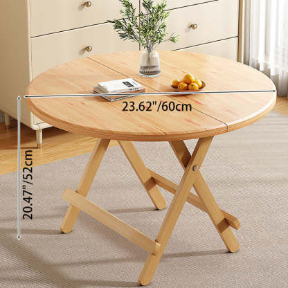 Modern Round Solid Wood Foldable Dining Table
