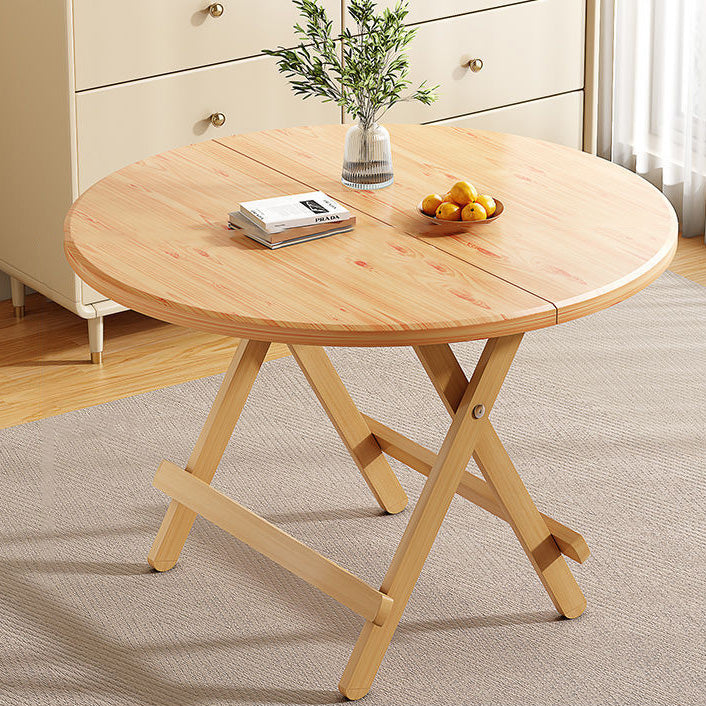 Modern Round Solid Wood Foldable Dining Table