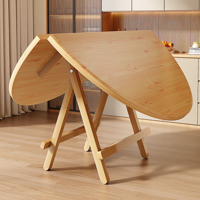 Modern Round Solid Wood Foldable Dining Table