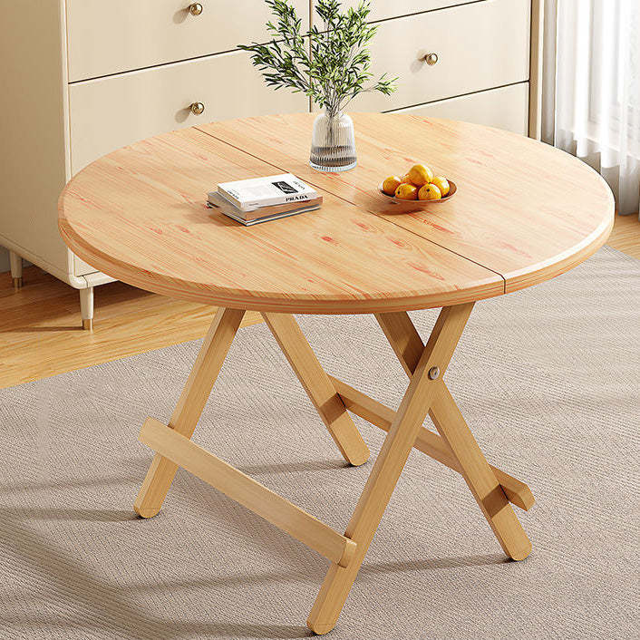 Modern Round Solid Wood Foldable Dining Table
