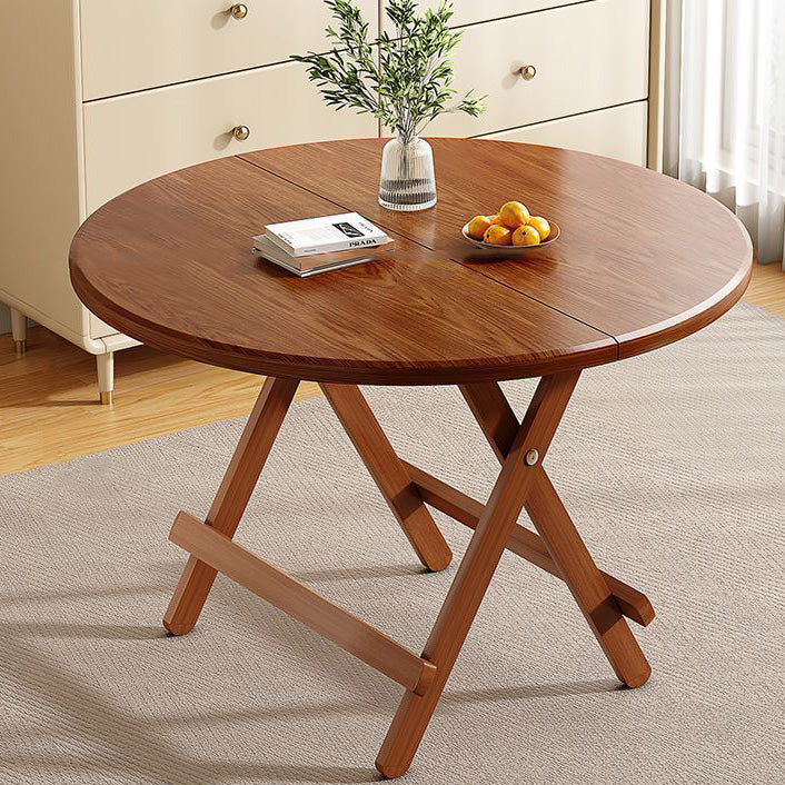 Modern Round Solid Wood Foldable Dining Table