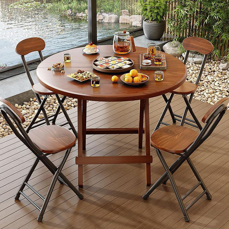 Modern Round Solid Wood Foldable Dining Table