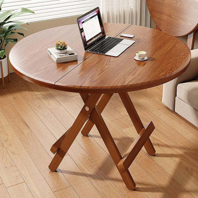 Modern Round Solid Wood Foldable Dining Table