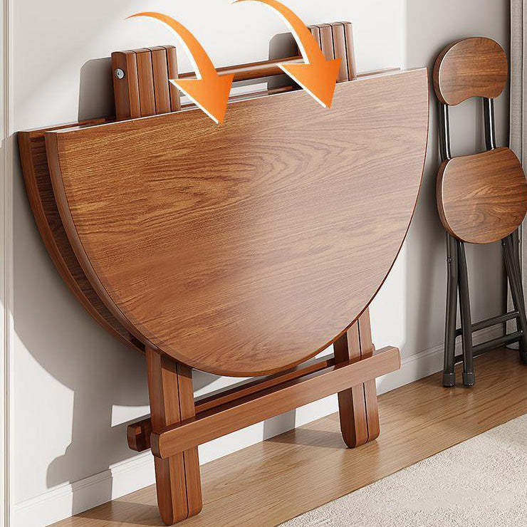 Modern Round Solid Wood Foldable Dining Table
