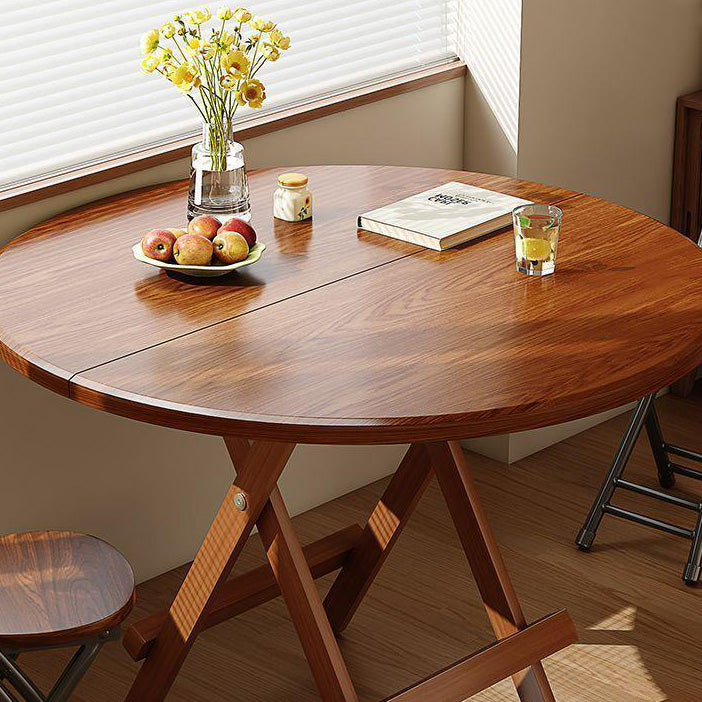 Modern Round Solid Wood Foldable Dining Table