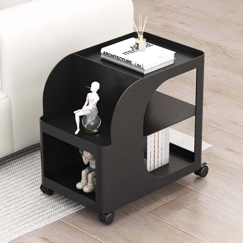 Mid-Century Geometric Arc Iron 2-Tier End Table