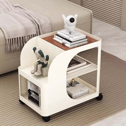 Mid-Century Geometric Arc Iron 2-Tier End Table