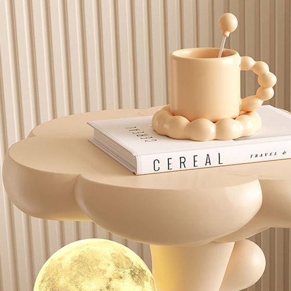 Contemporary Creative Strap Bear Resin Round Top Moon Decoration Side Table For Living Room