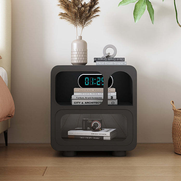 Contemporary Cube Solid Wood 1-Drawer Nightstand