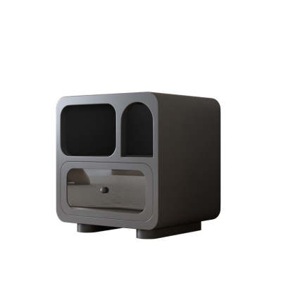 Contemporary Cube Solid Wood 1-Drawer Nightstand