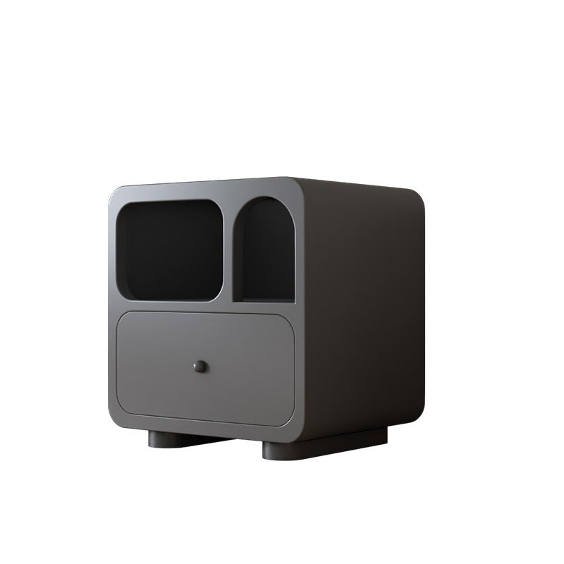 Contemporary Cube Solid Wood 1-Drawer Nightstand