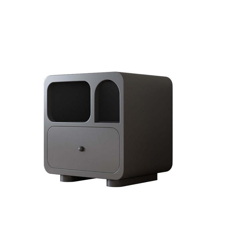 Contemporary Cube Solid Wood 1-Drawer Nightstand