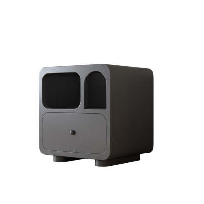 Contemporary Cube Solid Wood 1-Drawer Nightstand