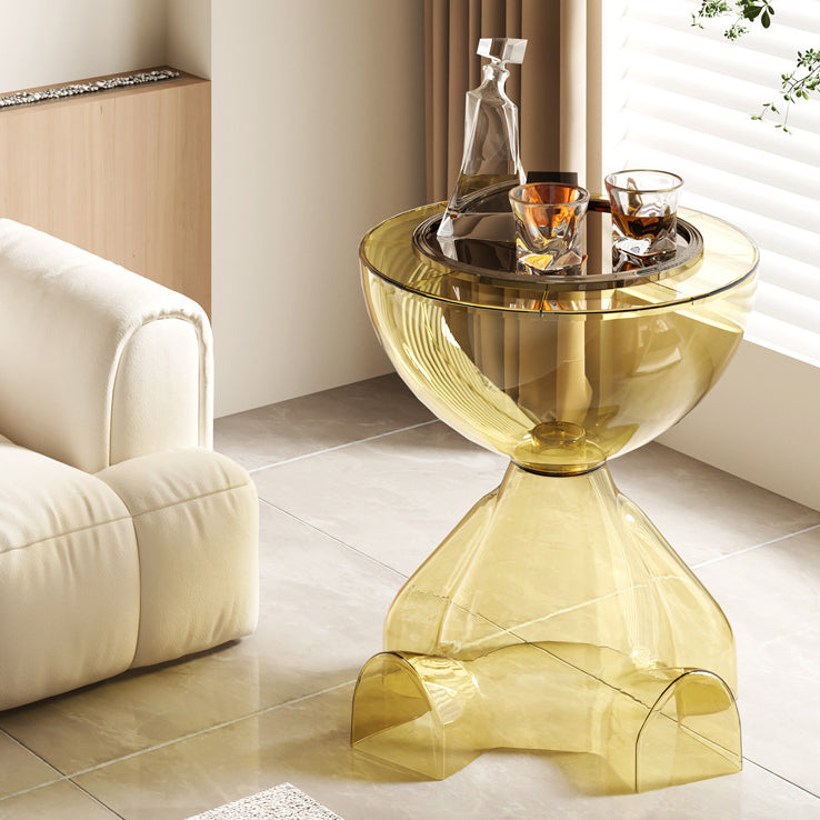 Contemporary Bear Plastic Round Coffee Table — Pink