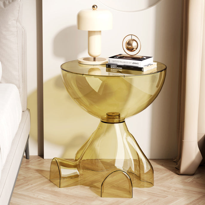 Contemporary Bear Plastic Round Coffee Table — Yellow