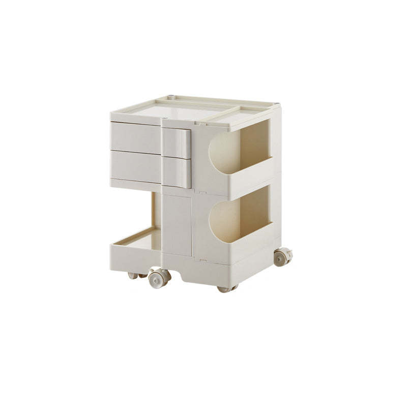 Nordic 2-Tier Rotational Side Table with Casters