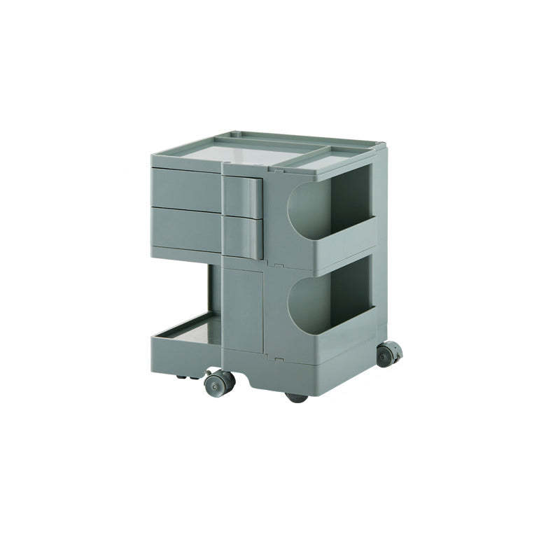 Nordic 2-Tier Rotational Side Table with Casters