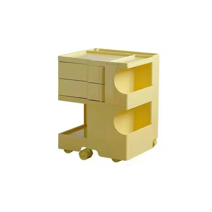 Nordic 2-Tier Rotational Side Table with Casters