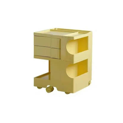 Nordic 2-Tier Rotational Side Table with Casters
