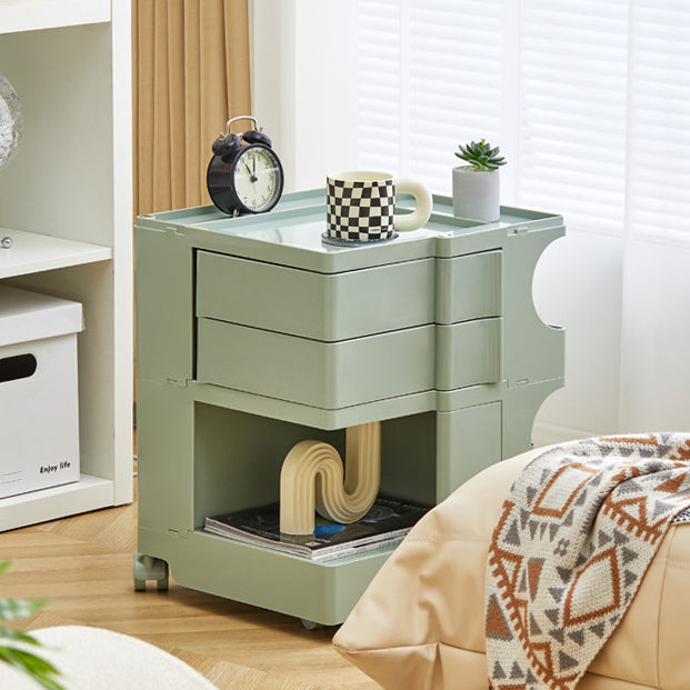 Nordic 2-Tier Rotational Side Table with Casters