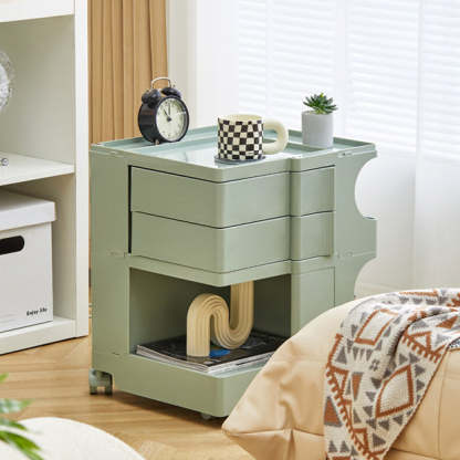 Nordic 2-Tier Rotational Side Table with Casters