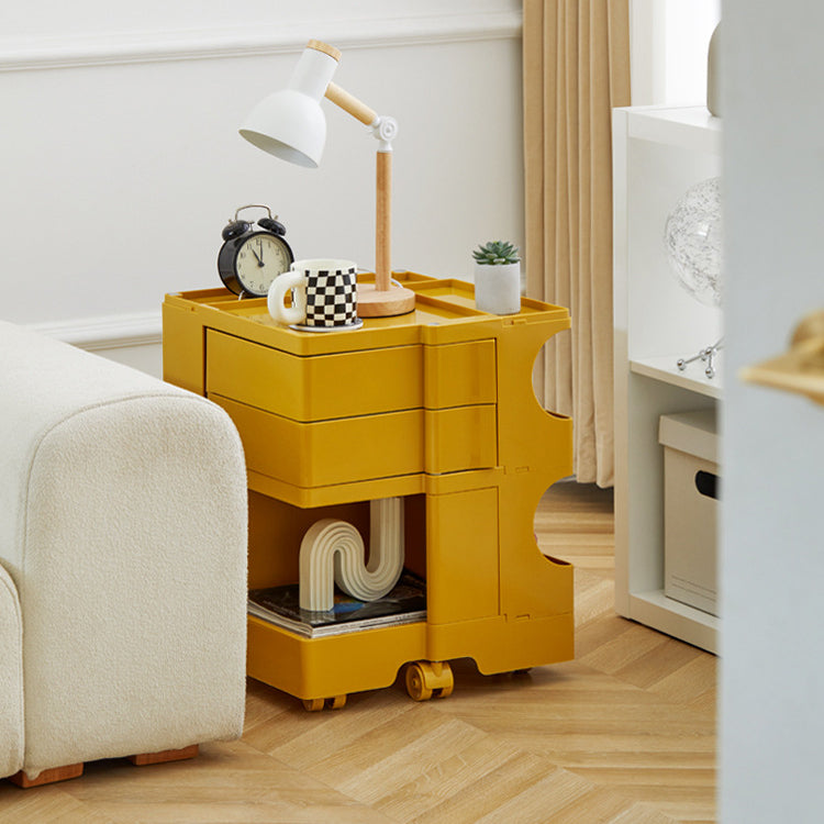 Nordic 2-Tier Rotational Side Table with Casters